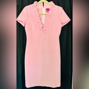 Lilly Pulitzer Tisbury Pink Striped Ruffle Dress